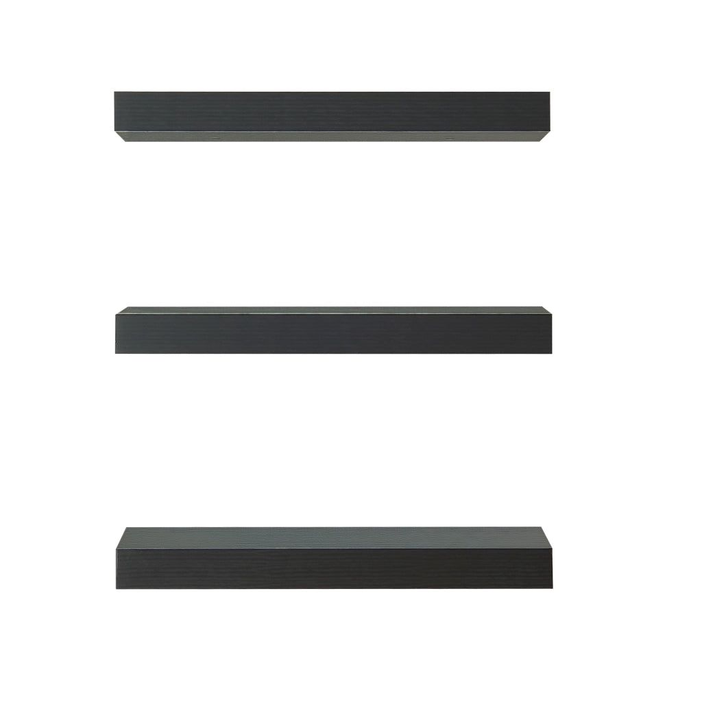 Set Stranda 2 Mensole da Muro 38x17x4 cm Nero [en.casa]