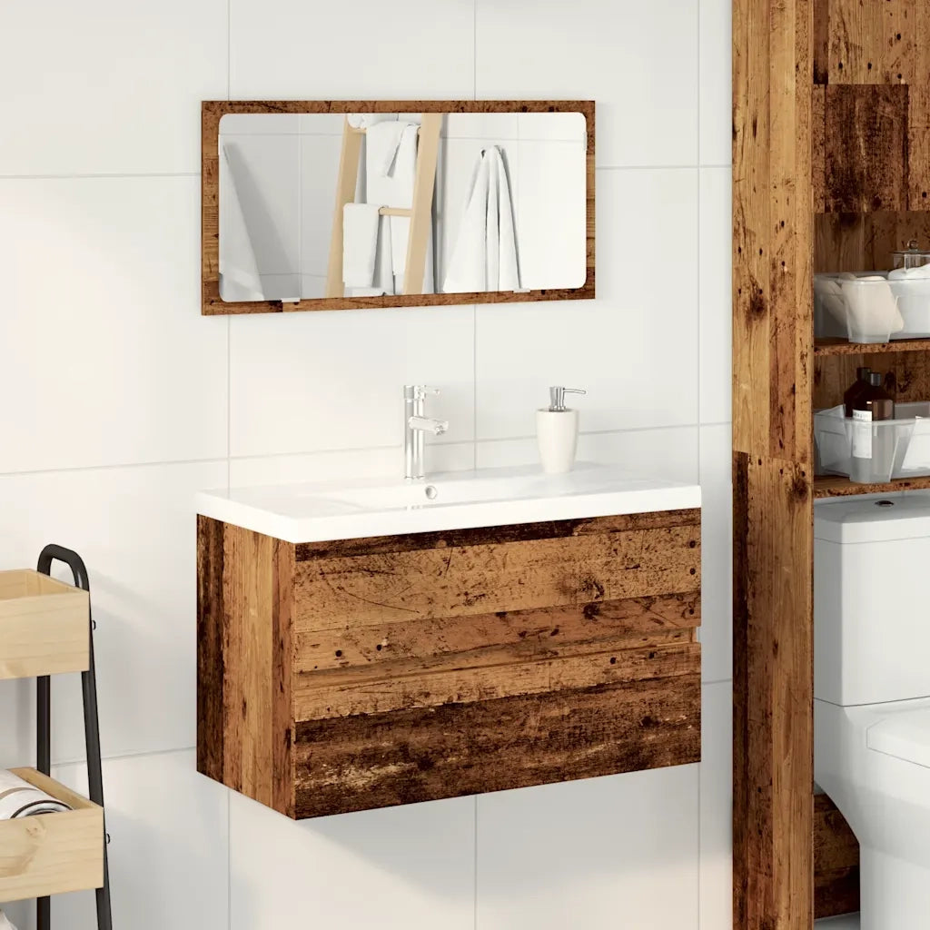 Set Mobili da Bagno Legno Antico in Legno Multistrato