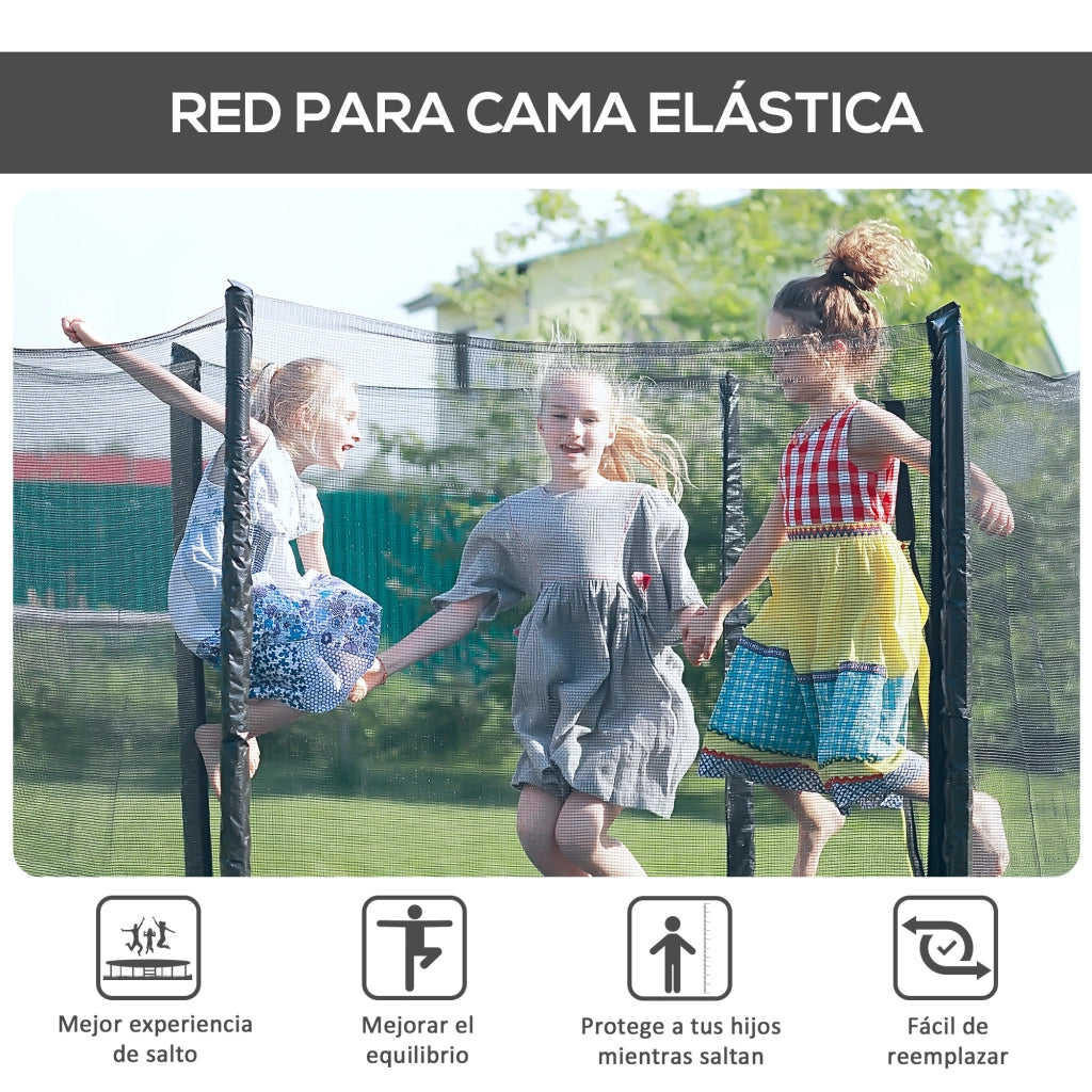 Trampolino da Giardino con Rete di Sicurezza ¨C zephmum ¨C Nero 244x180 cm