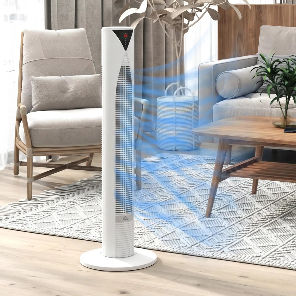 Ventilatore a Torre con Telecomando ¨C zephmum ¨C Bianco 31.5x31.5x96 cm