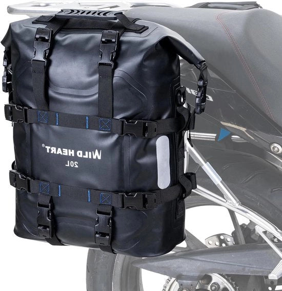 Zaino per motocicletta - sospensione in acciaio inossidabile - zaino impermeabile - 20L/25L Borsa Pianner - accessori per bicicletta universali - nero 20L One Pack zaini laterali