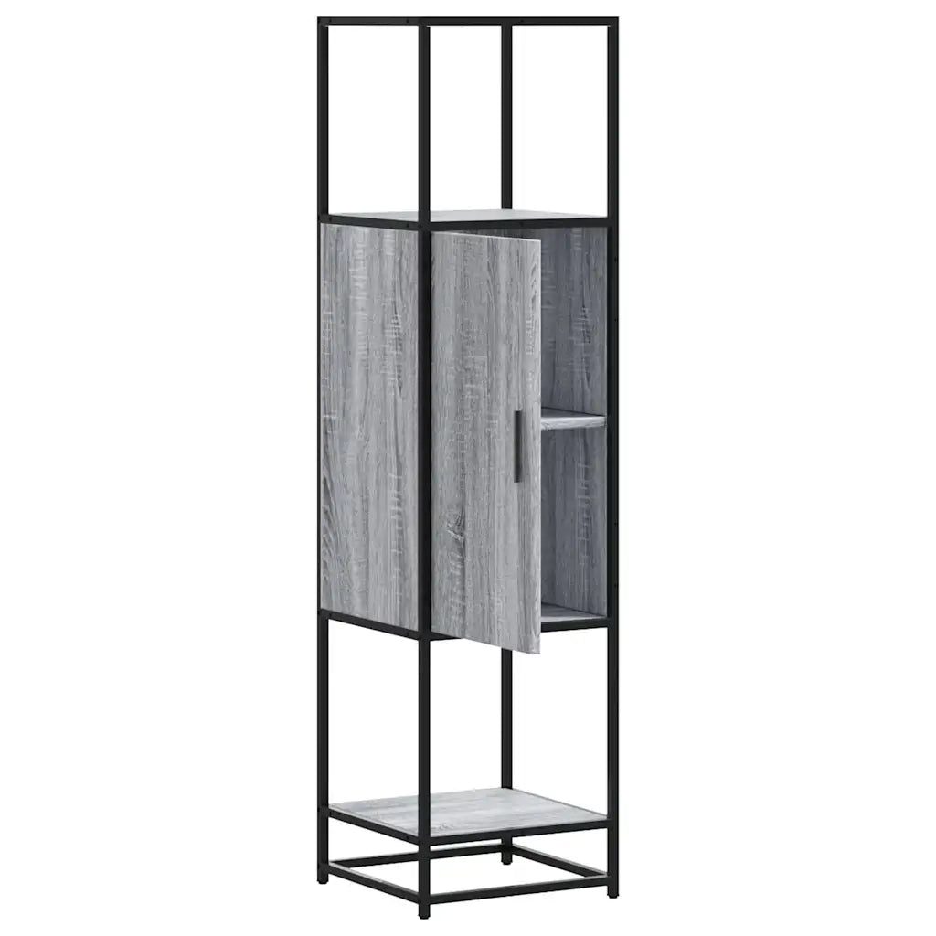 Credenza-Buffet-Armadio da cucina Grigio Sonoma 35,5x35x139 cm Legno Multistrato Metallo 724840