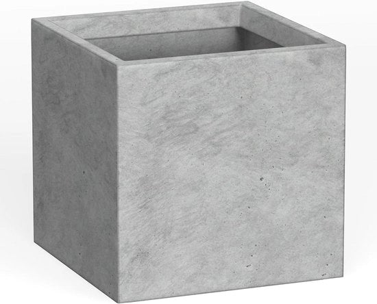 Pianta per giardino in cemento naturale 10x10x10 pollici, stile moderno e elegante, realizzata a mano.