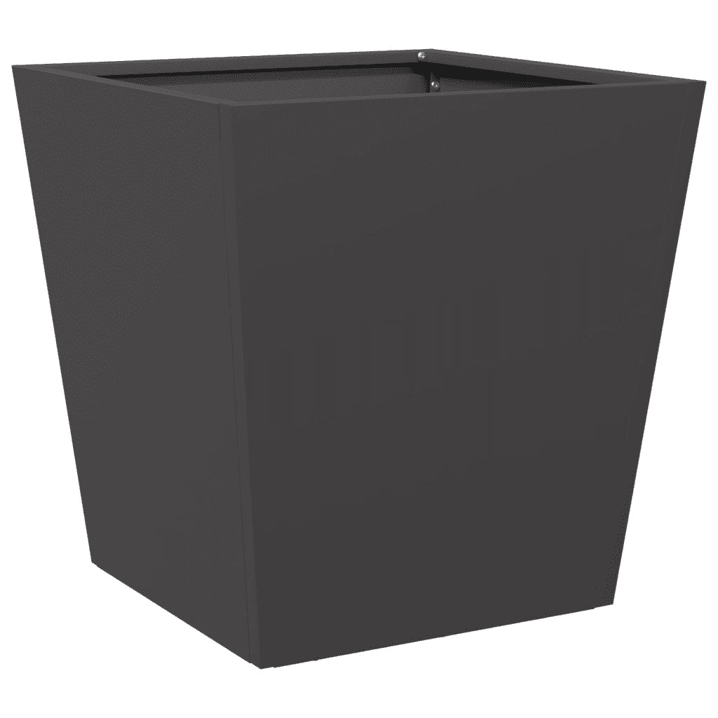Fioriera | Cassetta per fiori | Vaso da Giardino Nera 40x40x40 cm Acciaio