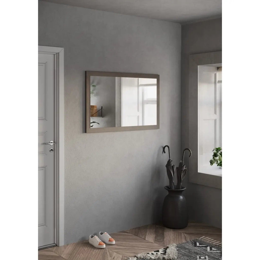 Specchio design KEY – 110x68 cm rettangolare – Contorno marrone