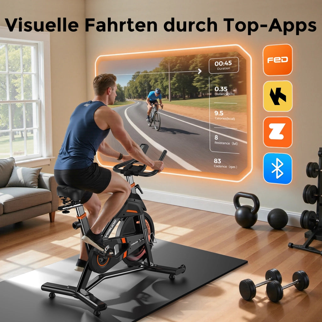 Bicicletta da spinning YOSUDA con resistenza magnetica ¨C zephmum ¨C Monitor LCD e supporto tablet