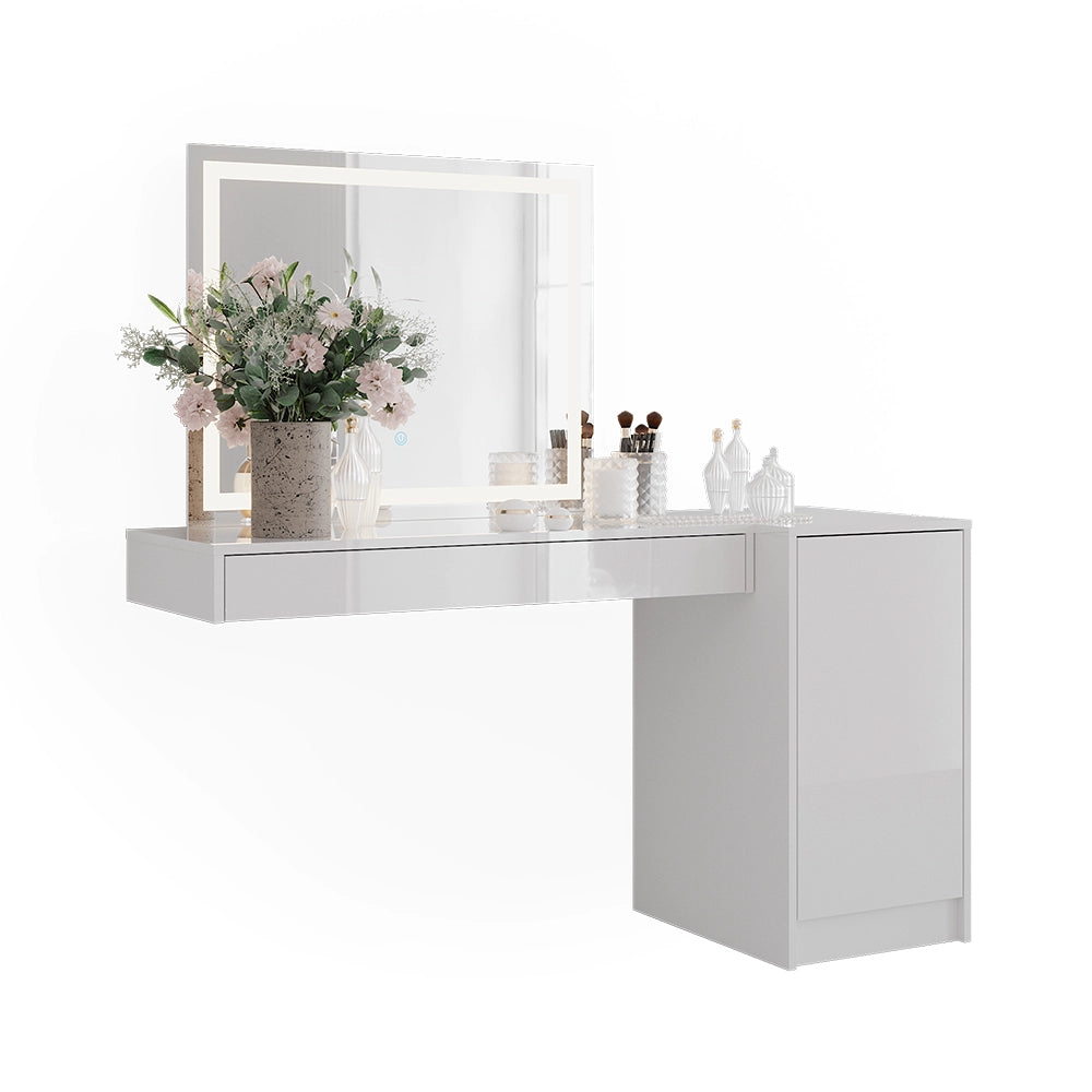 Vicco Tavolo da toeletta Bianco 100 cm 4 parti
