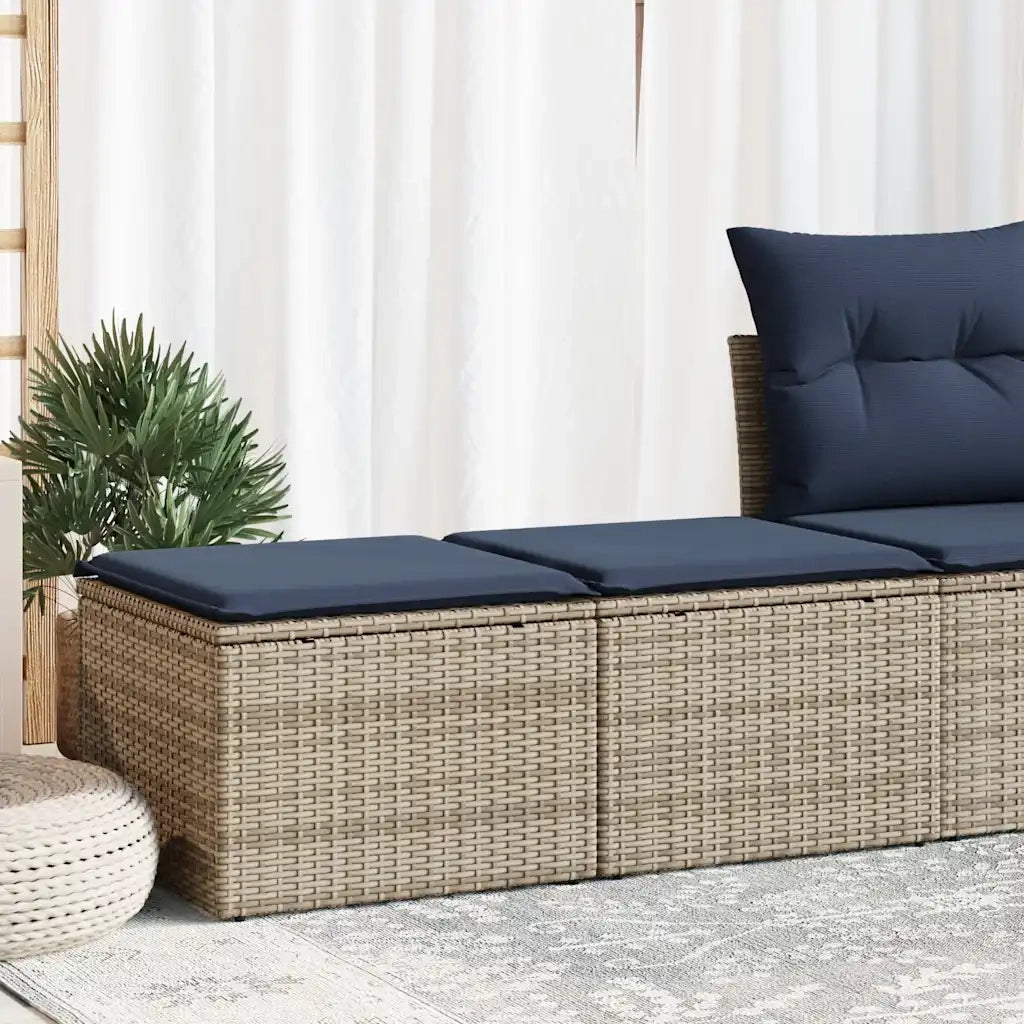 Set Divano Giardino 2 pz con Cuscini Grigio Polyrattan Acacia