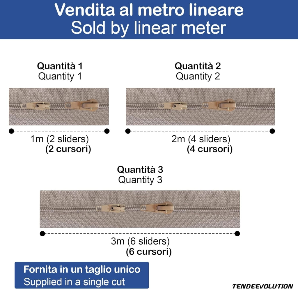 Cerniera Lampo Nera 3cm Continua con Doppio Cursore - Chiusura in Nylon Non Divisibile - Perfetta per Cucito 🧵 - Made in Italy 🇮🇹