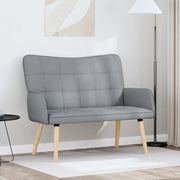 Sofa a Due Posti Grigio chiaro 115 x 61 x 87 cm Tessuto