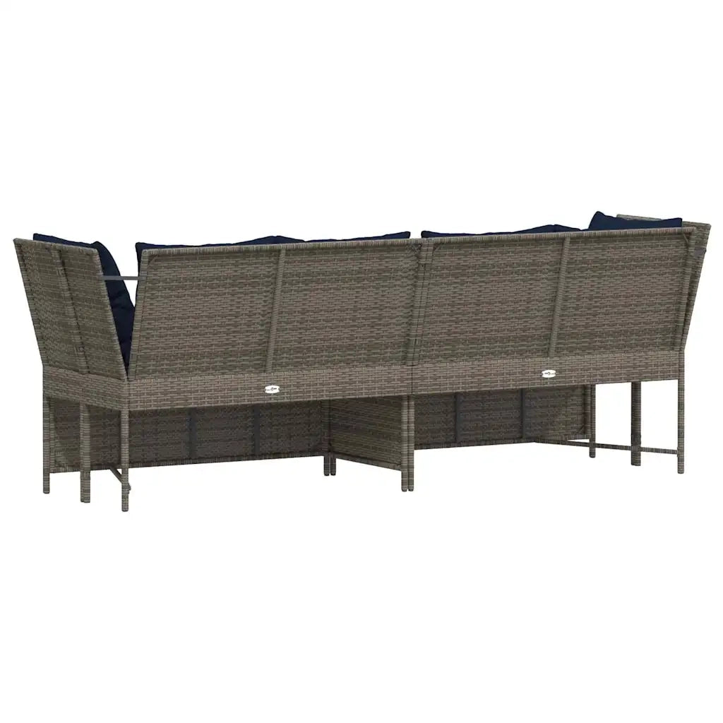 Divano da Giardino con Cuscini in Polyrattan Grigio 4104128