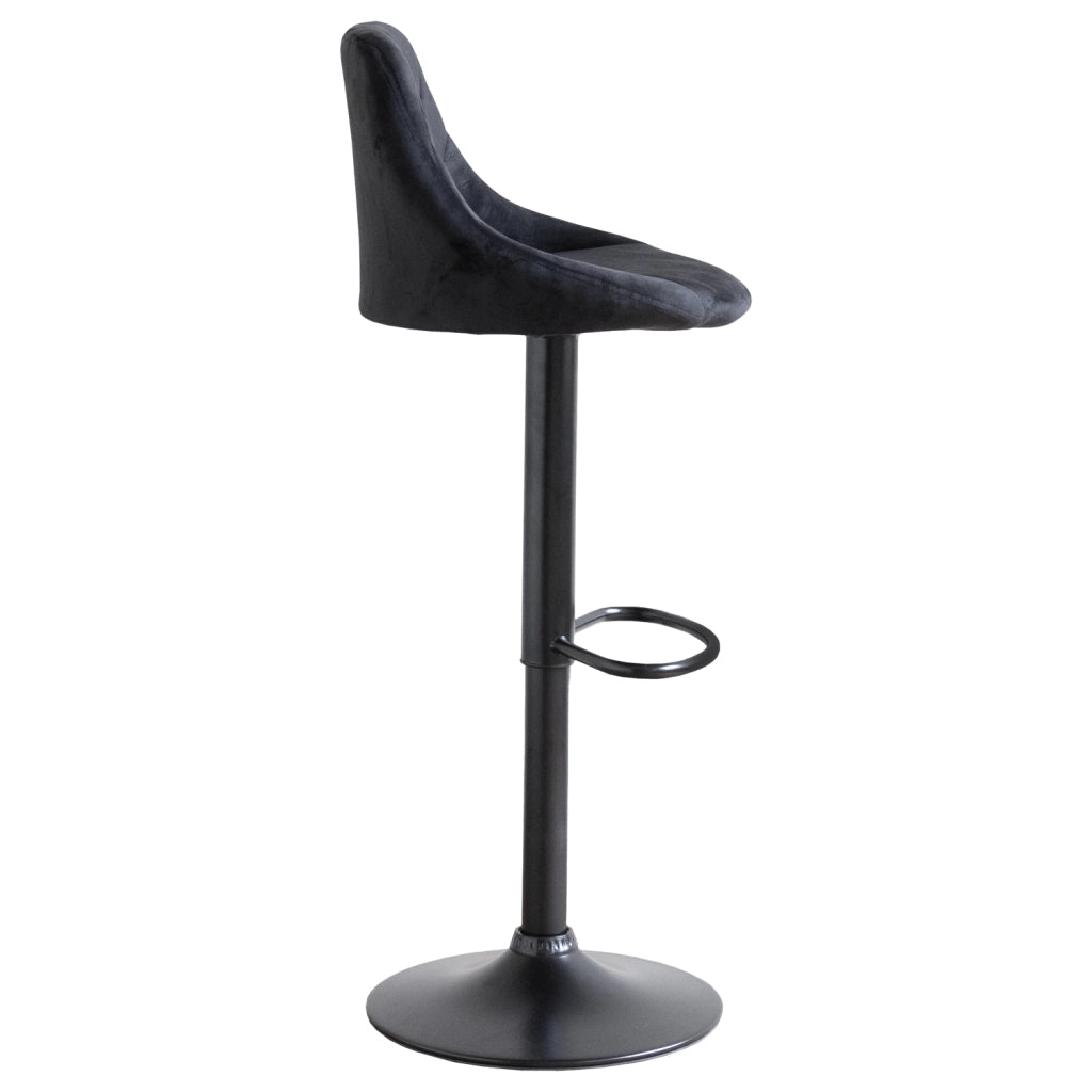 Set di 2 sgabelli da bar in velluto nero ROBIN
