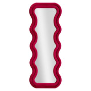 Allen, Specchio Cornice Ondulata Effetto Velluto, 60x160h cm Rosa