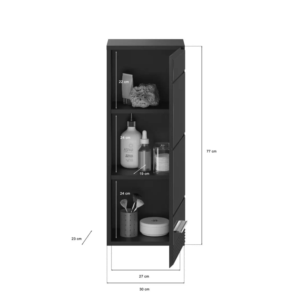 Colonna mezza altezza per bagno – Nero lucido – KLEANKIN