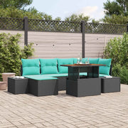 Set da Pranzo per Giardino 7 pz Nero e Verde acqua 3349990