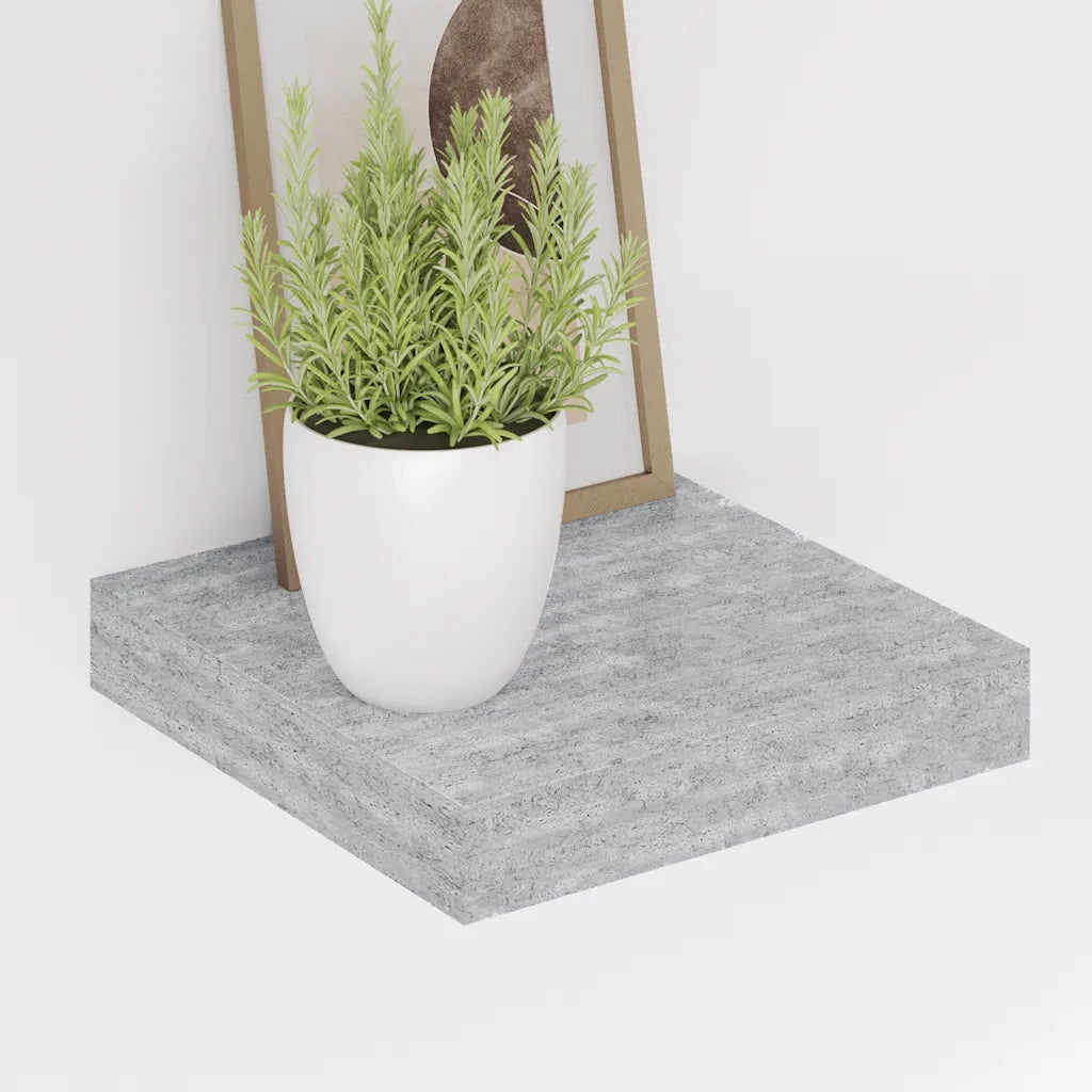 Mensole a Muro 2 pz Grigio Cemento 23x23,5x3,8 cm in MDF cod mxl 33657