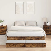Struttura letto con contenitore rovere affumicato 150x200 cm