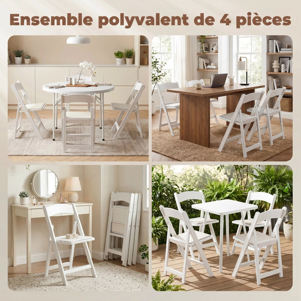 Sedia pieghevole ¨C zephmum ¨C resina e PU, 45x44x78 cm, bianco