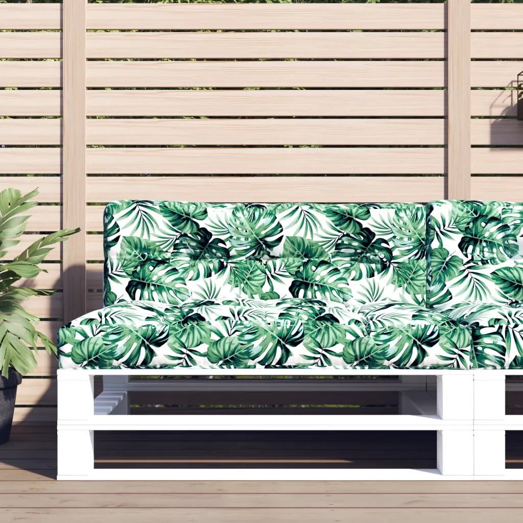 vidaXL Cuscino per Pallet Motivo a Foglie 120x40x12 cm Tessuto
