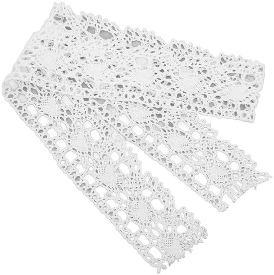 Decorazione a Tendenza 10 Metri - Bordi di Cotone - Lint Decorativo - Pacchetto di Catenelle - Decorazione di Matrimonio - Larghezza 4 cm - Lint Decorativo