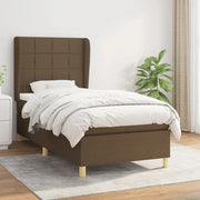 Giroletto a Molle con Materasso Marrone Scuro 80x200 cm Tessuto 3128480