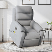 Poltrona Alzapersona Massaggi Elettrica Grigio Chiaro Tessuto 3205016