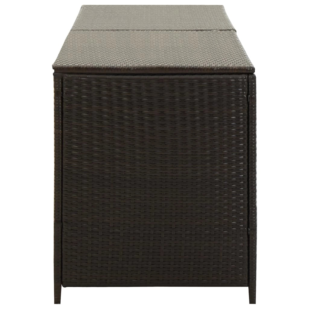 Contenitore da giardino/box in resina intrecciata 200 x 50 x 60 cm marrone 02_0013123