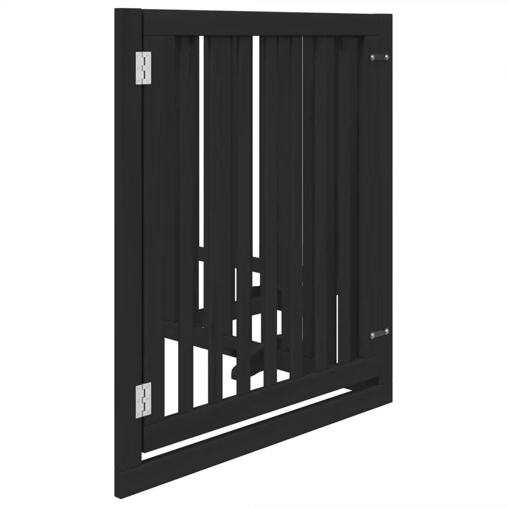 Cancello per Cani Porta Pieghevole Nero 4 Pannelli 320cm Pioppo CFW1448382