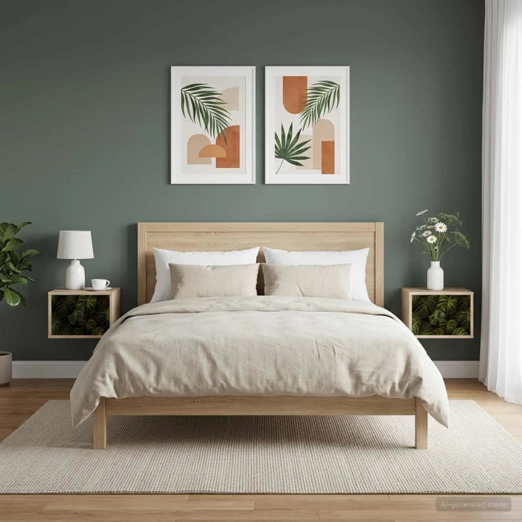 Mobiletto da comodino a parete ELBURG 2 pz Rovere Sonoma 8007446