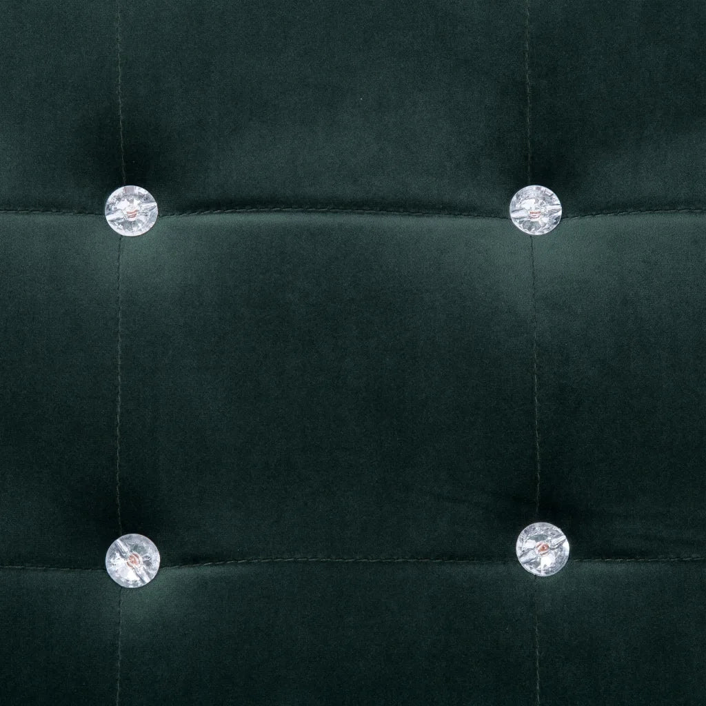 Divano a 2 Posti con Braccioli-Sofa 2 Posti Verde Scuro Cromato e Velluto