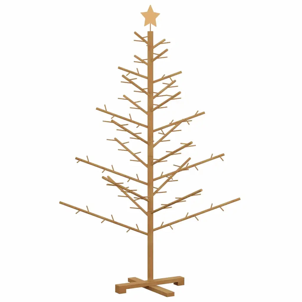 Albero di Natale in legno con supporto Marrone 150 cm