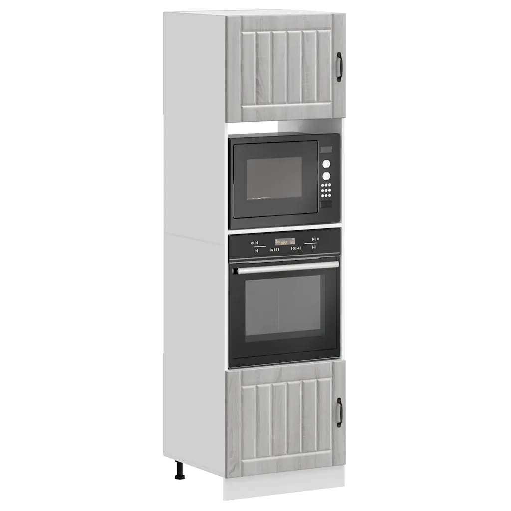 Pensile da cucina | Armadi Forno 2 pz Kalmar Grigio Sonoma in Legno Multistrato
