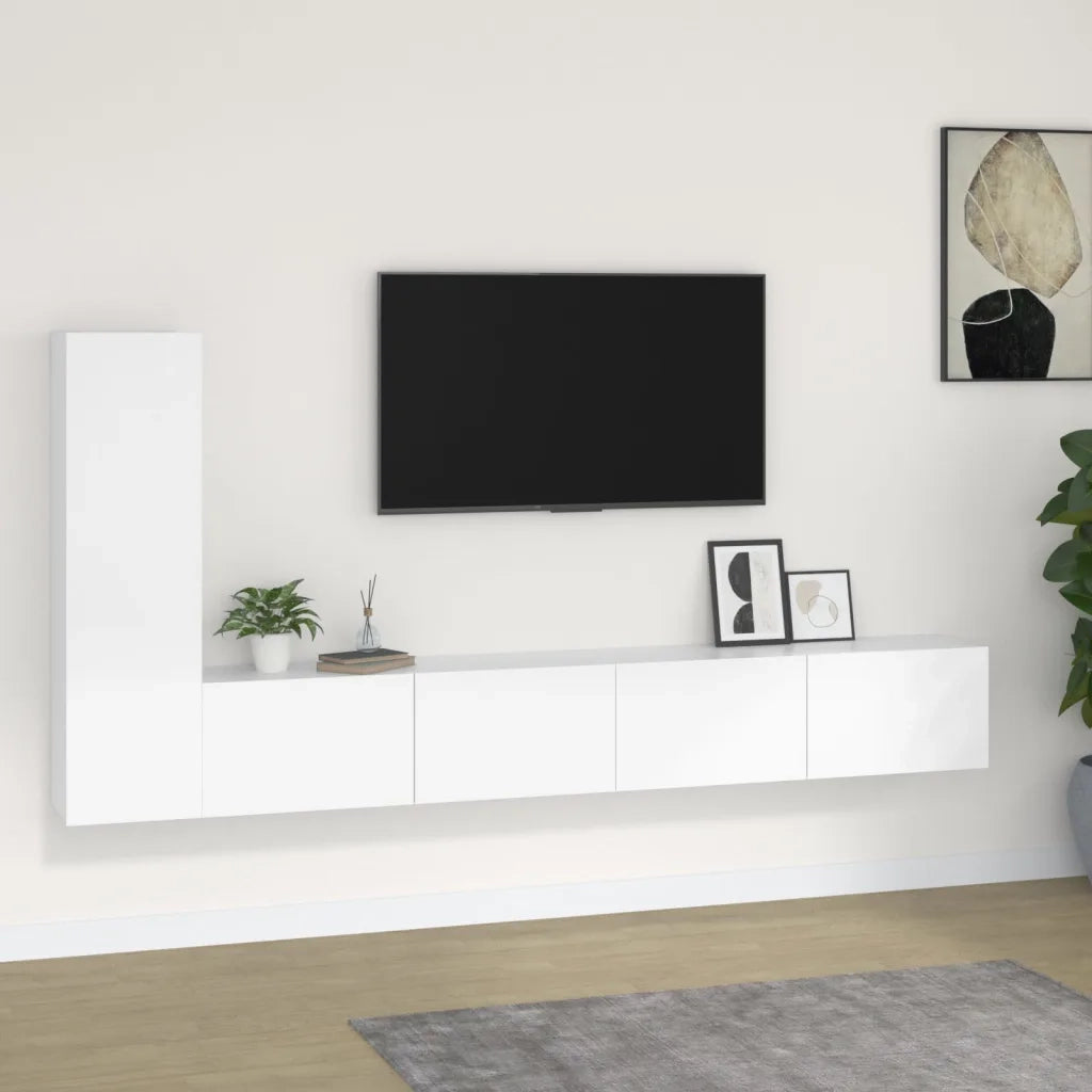 Set Mobili Porta TV 3 pz Bianco in Legno Multistrato 3114318