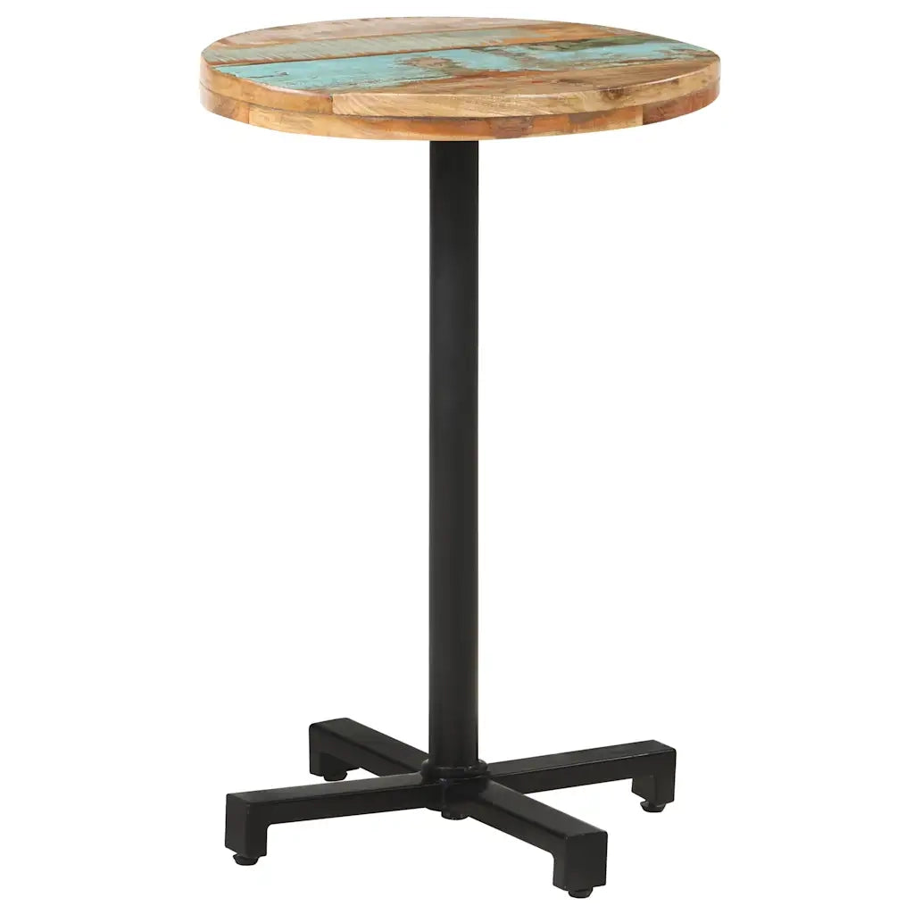 Tavolo da Bistrot Rotondo Ã˜50x75 cm Legno Massello di Recupero cod mxl 18266