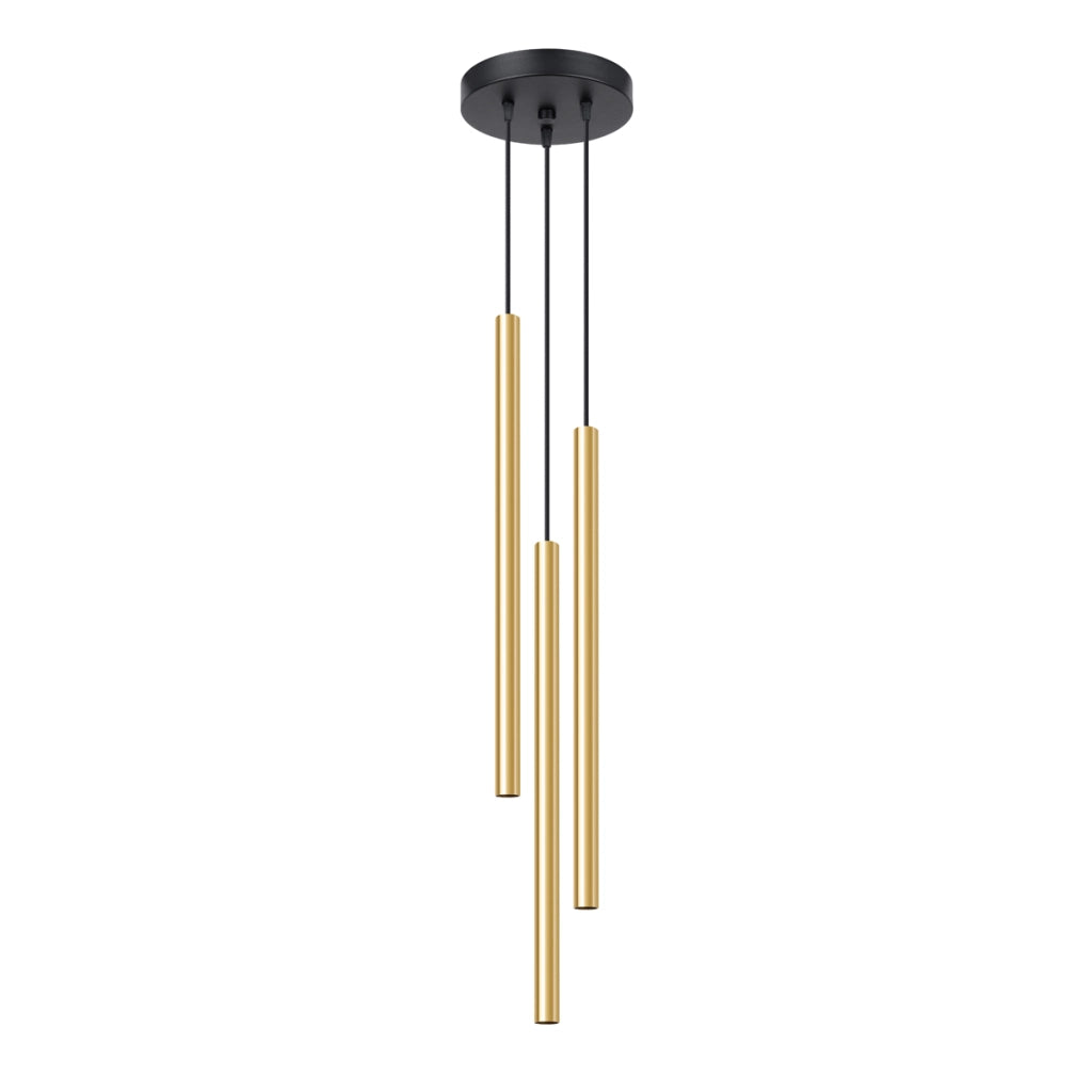 Lampada da soffitto moderna in acciaio a 3 luci color verde oceano PATELO, oro lucido