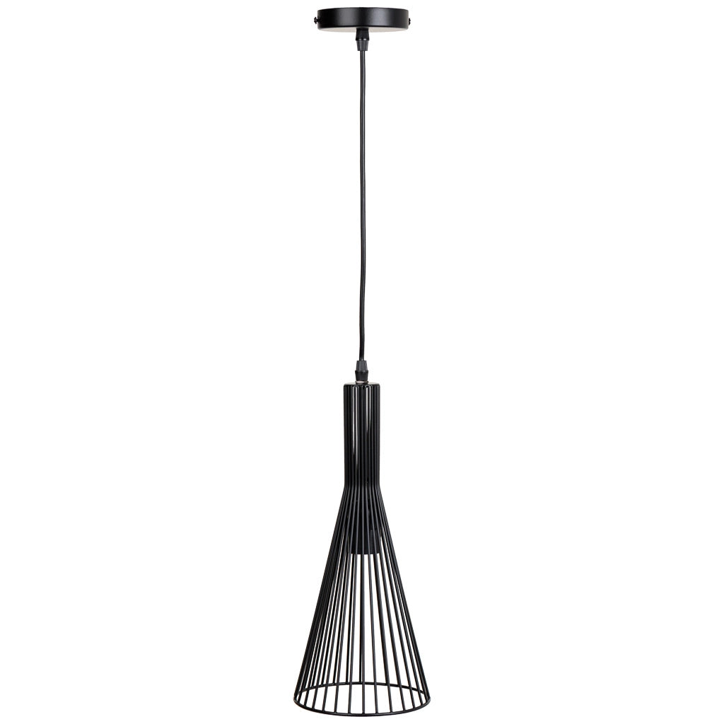 Plafoniera in metallo nero 15x15x110h