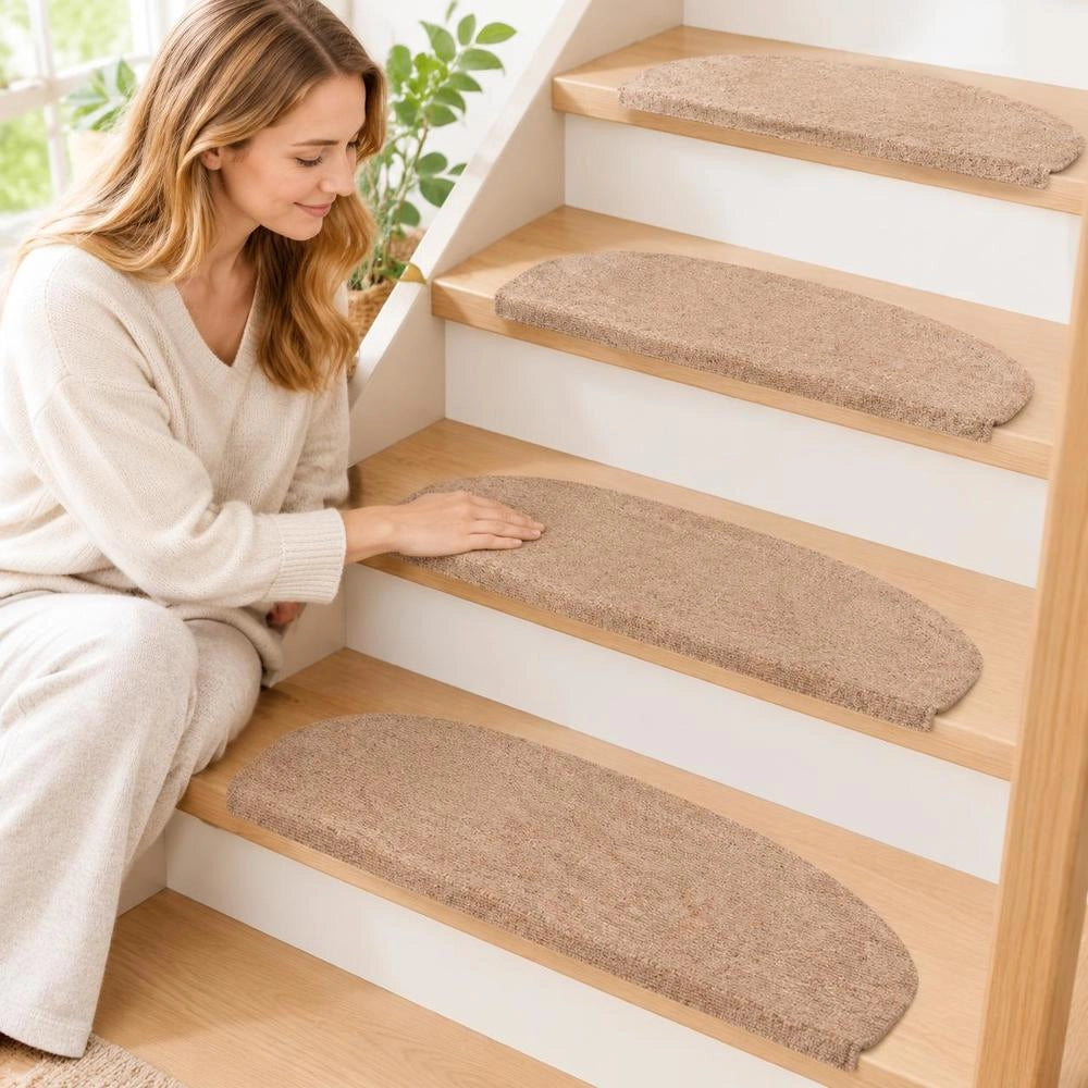 Self-adhesive Stair Treads, 15 Pieces, 65x22.5x3.5 Cm, Beige