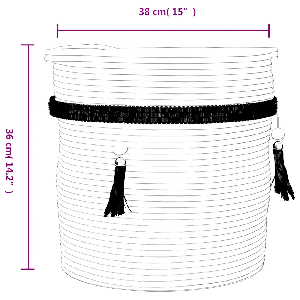 Cestino Portaoggetti Bianco ?38x36 cm in Cotone CFW9959915