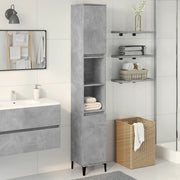Armadietto Bagno Grigio Cemento 30x30x190 cm Legno Multistrato 857104