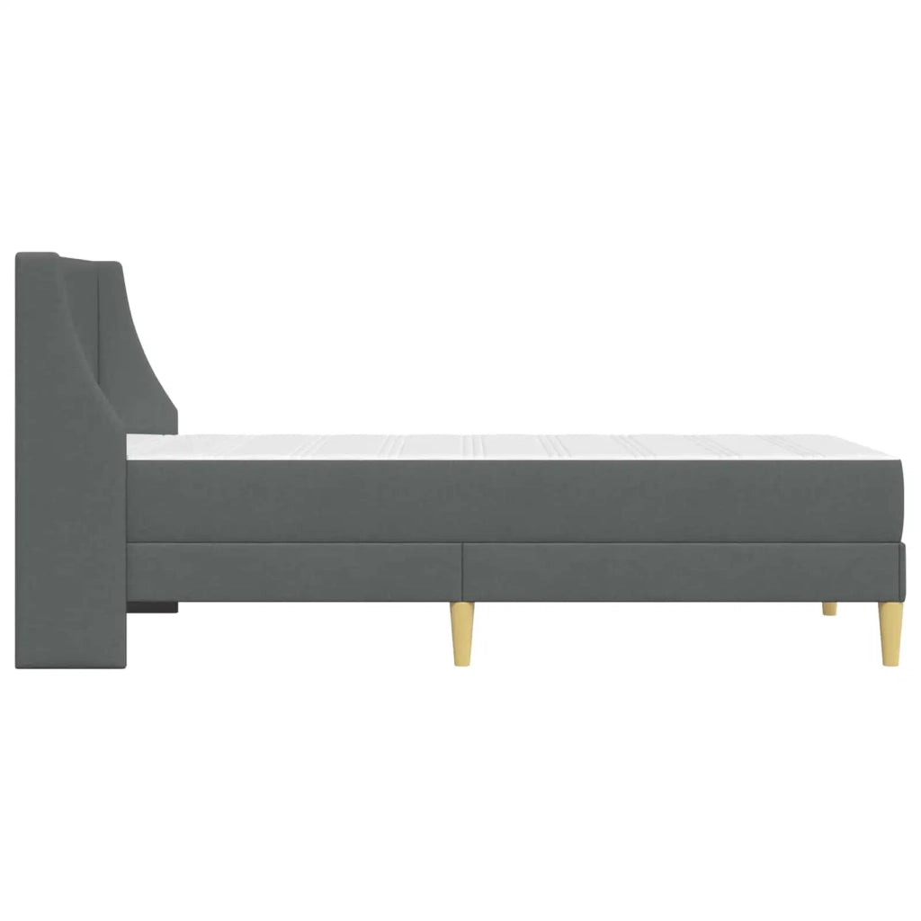 Struttura letto con materasso Grigio scuro 90 x 190 cm Tessuto 3415233