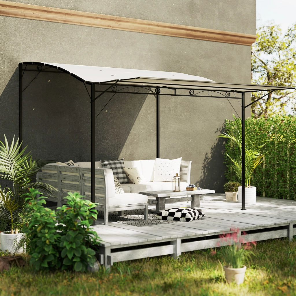 Gazebo con tetto apribile 3x2.5m ¨C zephmum ¨C crema bianco