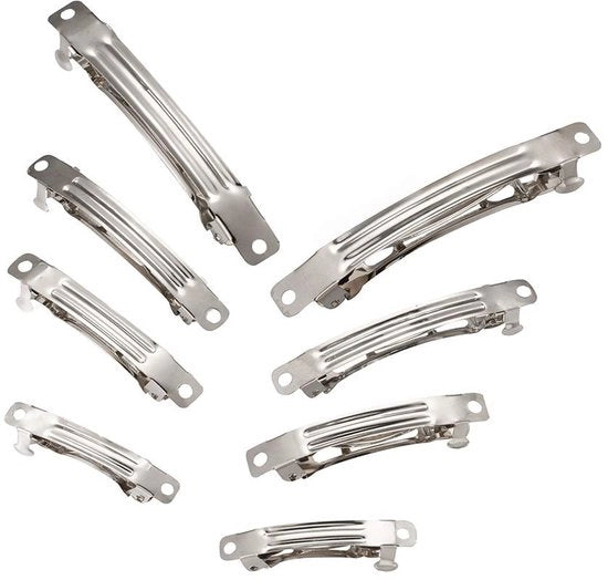 Spazzola per capelli da 100 pezzi - Spazzole per capelli in acciaio - 4 misure 30/39/59/78 mm - Leggera - Colore platino - Spazzole per capelli con chiusura