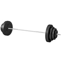 Set di Bilanciere e Dischi da 70 kg totali con 8 Pesi, Bilanciere Palestra Regolabile Antiscivolo in Acciaio, Plastica e Sabbia, Barra Ø25 mm, 170x40.5x40.5cm, Nero