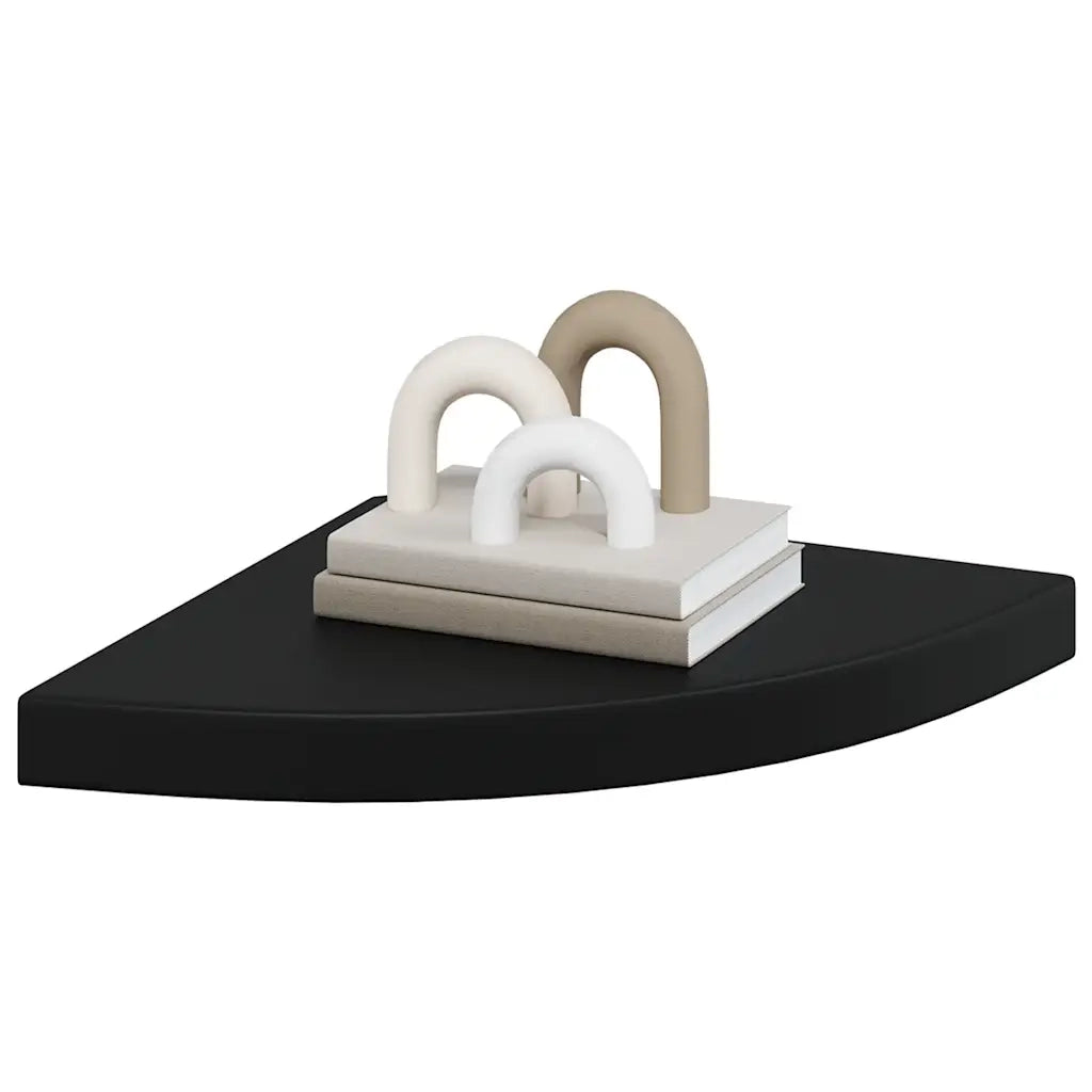 Scaffali Angolari a Parete 4 pz Neri 35x35x3,8 cm MDF