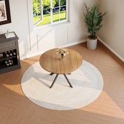 Tavolo da Pranzo Rotondo ¨C MINIMAL ¨C Noce MDF, Gambe Nere a X, 110 cm