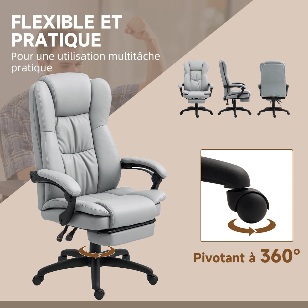 Sedia da ufficio massaggio con altezza regolabile, schienale inclinabile e telecomando ¨C Minimal ¨C grigio