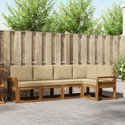 Set di divani da esterno con cuscino 5 pcs Naturale e Beige 3366396