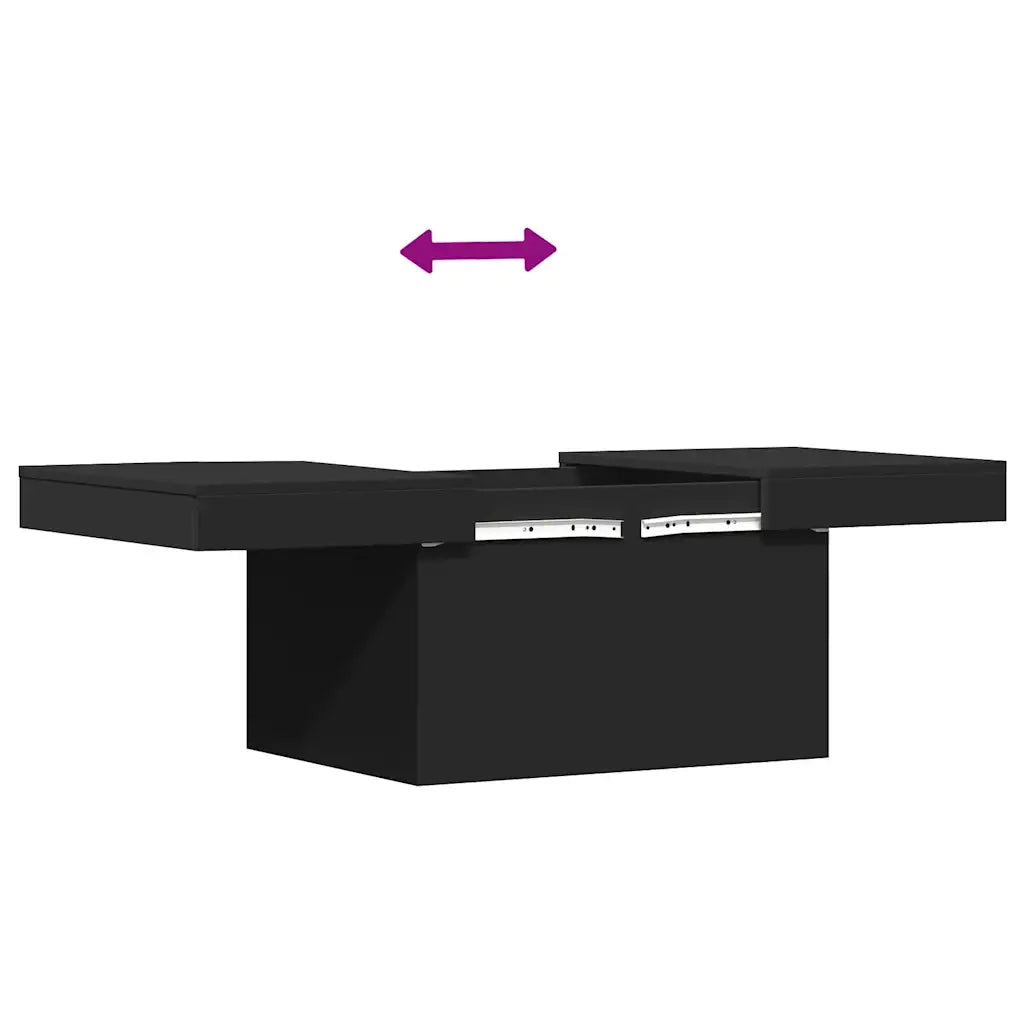 Tavolino da salotto | Tavolino da caff¨¨ | Tavolino da Soggiorno Nero 80x55x40 cm in Legno Multistrato