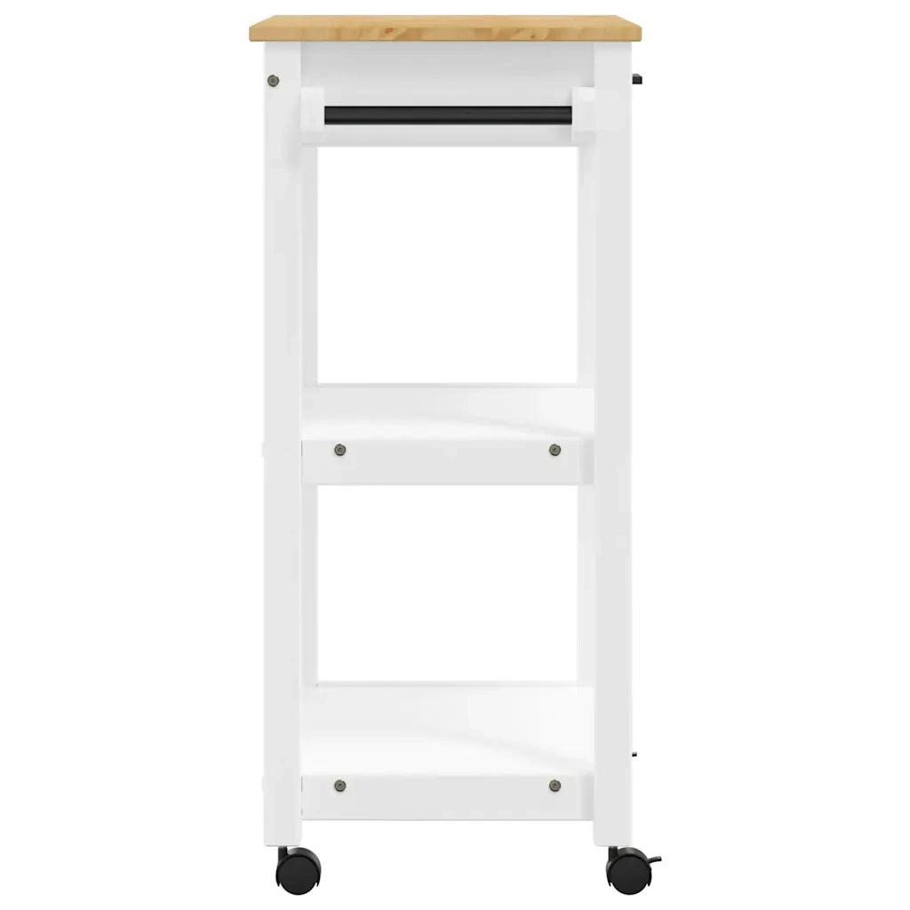 Carrello da Cucina MONZA 60x40x88,5 cm in Legno Massello di Pino 376096