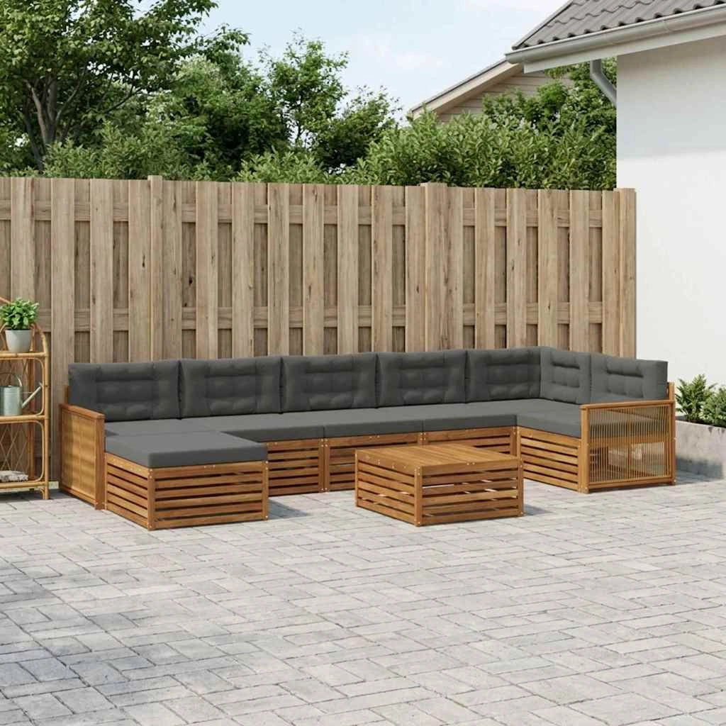 Set di divani da esterno 8 pz Naturale e Antracite 3383660